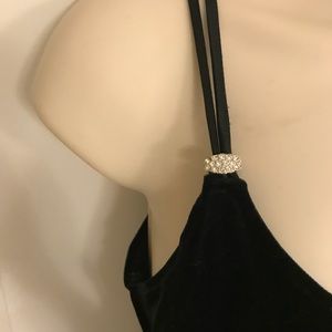 Black velvet size 6 dress with strappy back